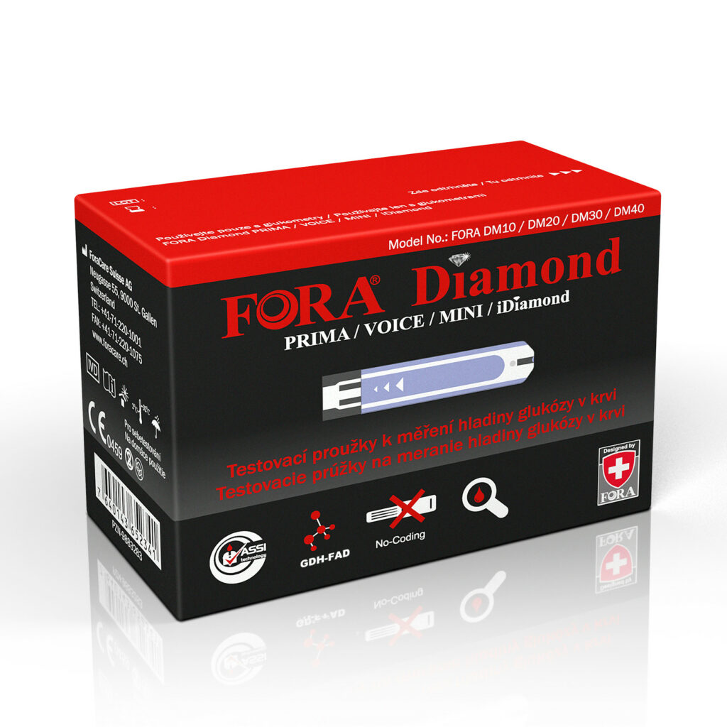 Testovací proužky ke glukometru FORA Diamond