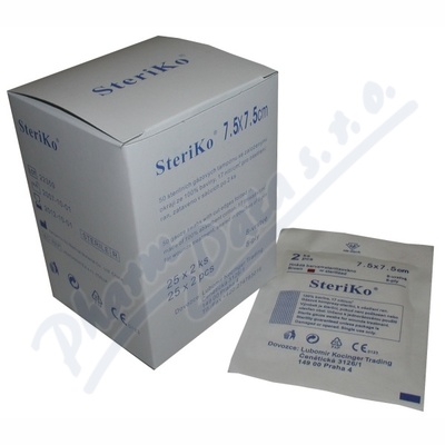 Gáza kompresy sterilní Steriko 7.5x7.5-25x2,  8 vrstev